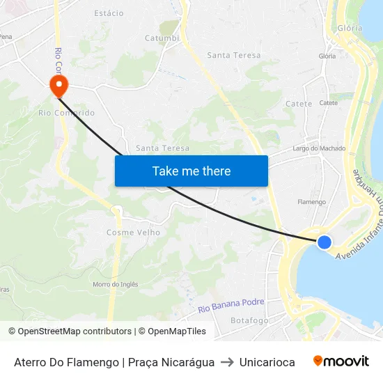 Aterro Do Flamengo | Praça Nicarágua to Unicarioca map