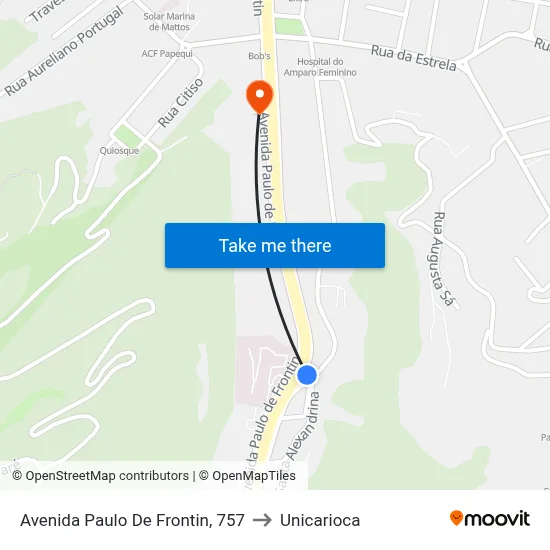 Avenida Paulo De Frontin, 757 to Unicarioca map
