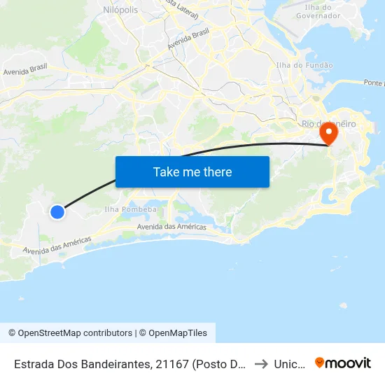 Estrada Dos Bandeirantes, 21167 (Posto De Saúde Cecilia Donnangelo) to Unicarioca map