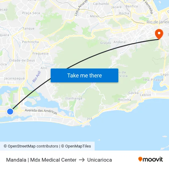 Mandala | Mdx Medical Center to Unicarioca map
