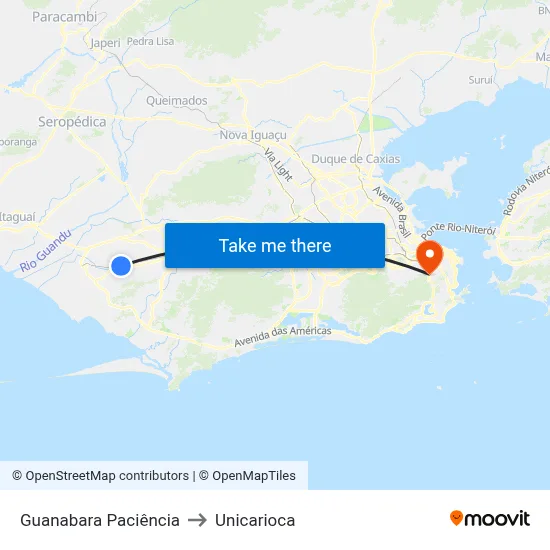 Guanabara Paciência to Unicarioca map