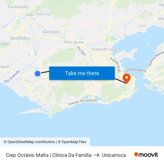 Ciep Octávio Malta | Clínica Da Família to Unicarioca map