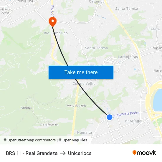 BRS 1 I - Real Grandeza to Unicarioca map