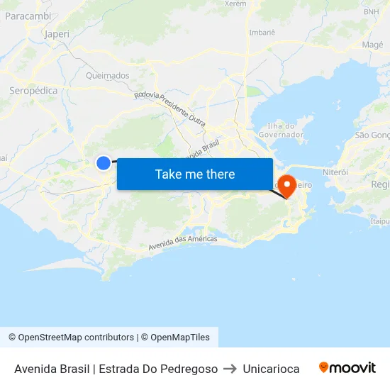 Avenida Brasil | Estrada Do Pedregoso to Unicarioca map