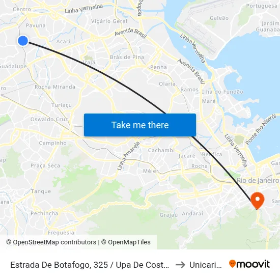Estrada De Botafogo, 325 / Upa De Costa Barros to Unicarioca map