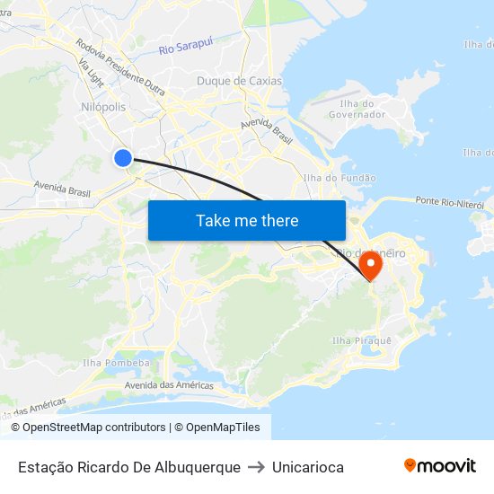 Estação Ricardo De Albuquerque to Unicarioca map
