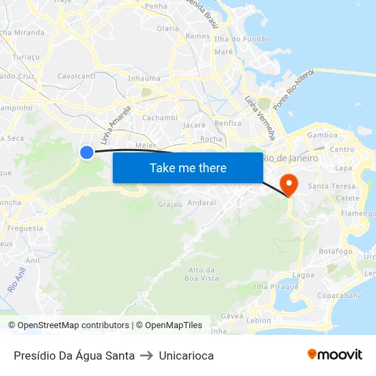 Presídio Da Água Santa to Unicarioca map