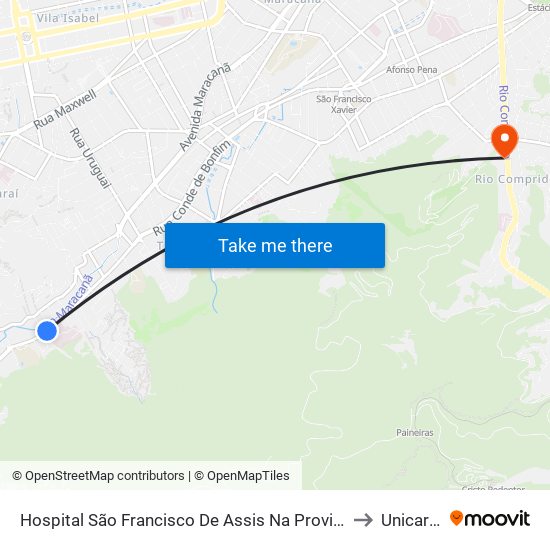 Hospital São Francisco De Assis Na Providência De Deus to Unicarioca map