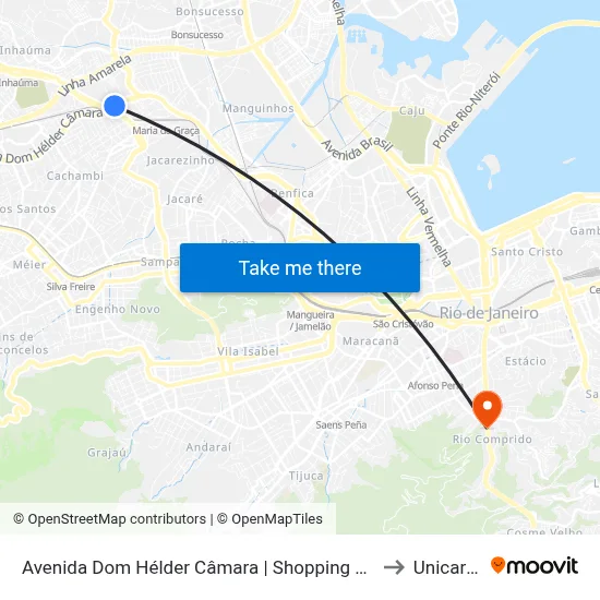 Avenida Dom Hélder Câmara | Shopping Nova América to Unicarioca map