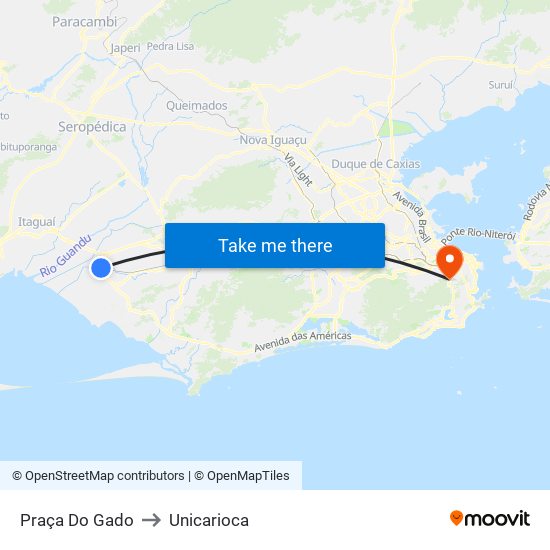 Praça Do Gado to Unicarioca map