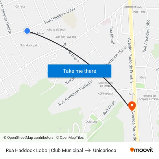 Rua Haddock Lobo | Club Municipal to Unicarioca map