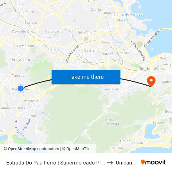 Estrada Do Pau-Ferro | Supermercado Princesa to Unicarioca map