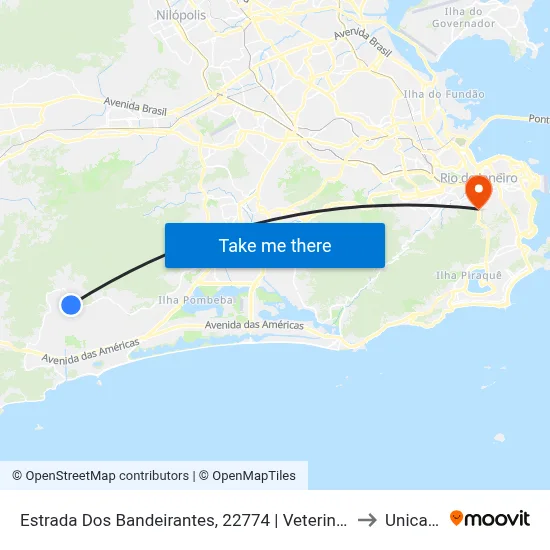 Estrada Dos Bandeirantes, 22774 | Veterinária Vargem Grande to Unicarioca map