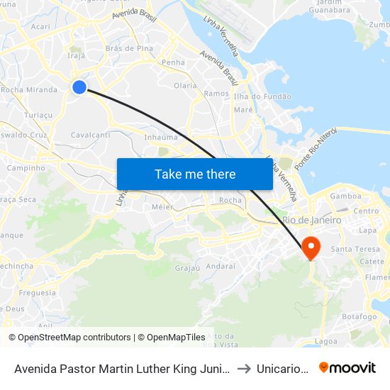 Avenida Pastor Martin Luther King Junior to Unicarioca map