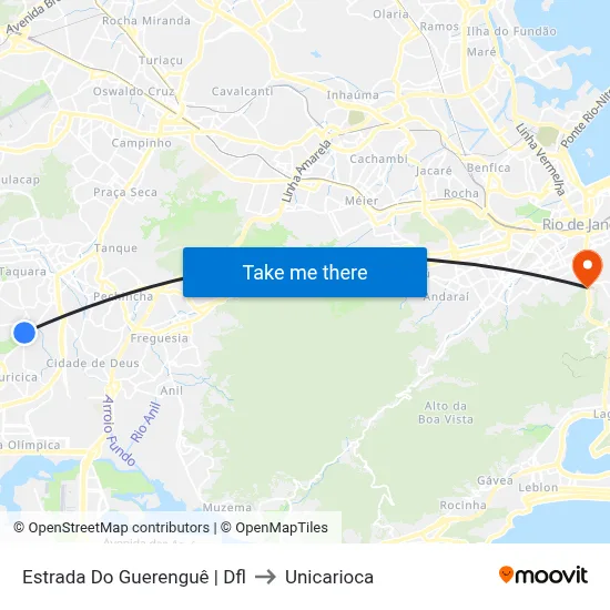 Estrada Do Guerenguê | Dfl to Unicarioca map