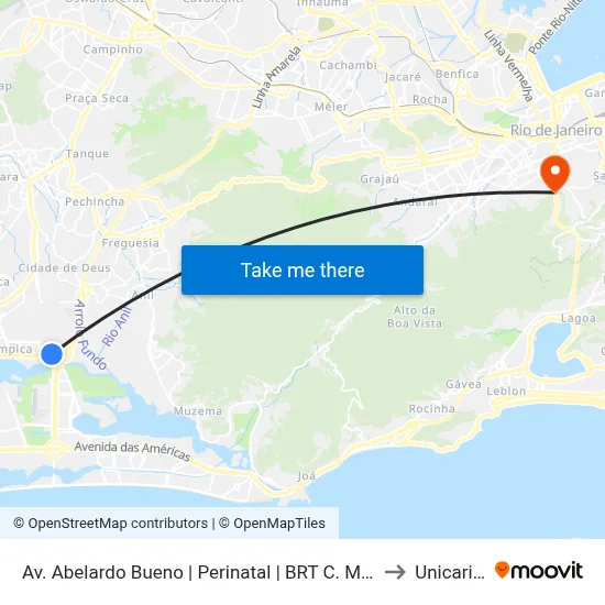 Av. Abelardo Bueno | Perinatal | BRT C. Metropolitano to Unicarioca map