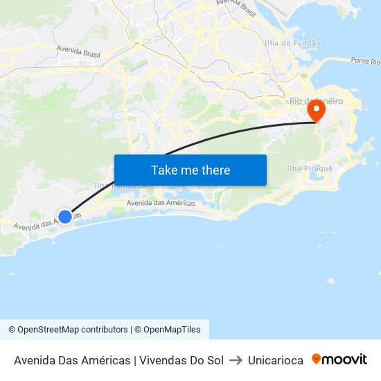 Avenida Das Américas | Vivendas Do Sol to Unicarioca map