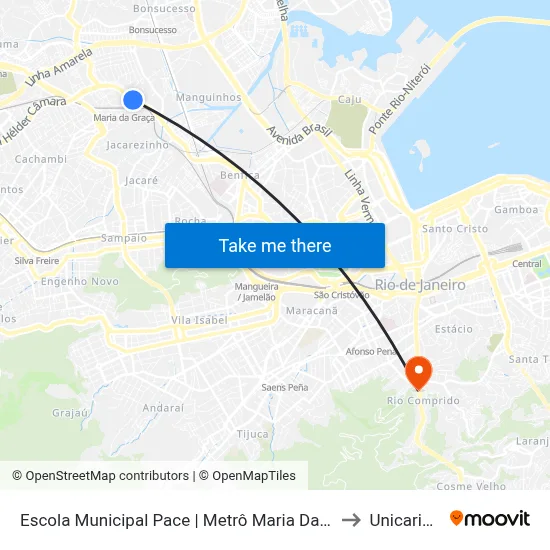 Escola Municipal Pace | Metrô Maria Da Graça to Unicarioca map