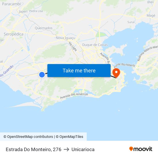 Estrada Do Monteiro, 276 to Unicarioca map