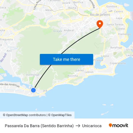 Passarela Da Barra (Sentido Barrinha) to Unicarioca map
