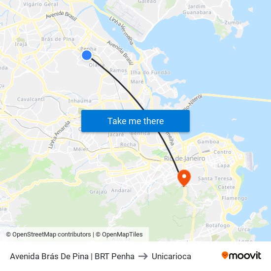 Avenida Brás De Pina | BRT Penha to Unicarioca map