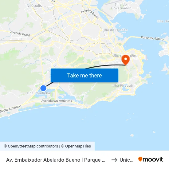 Av. Embaixador Abelardo Bueno | Parque Olímpico | Jeunesse Arena to Unicarioca map