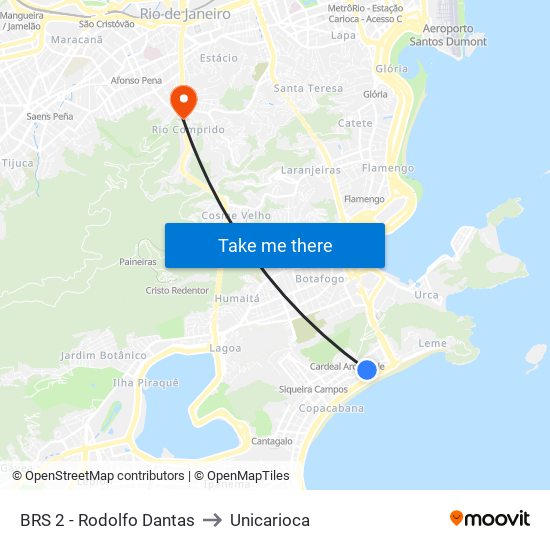 BRS 2 - Rodolfo Dantas to Unicarioca map