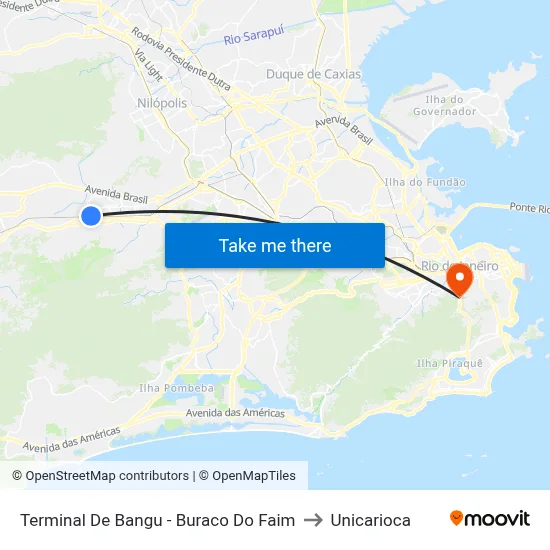 Terminal De Bangu - Buraco Do Faim to Unicarioca map
