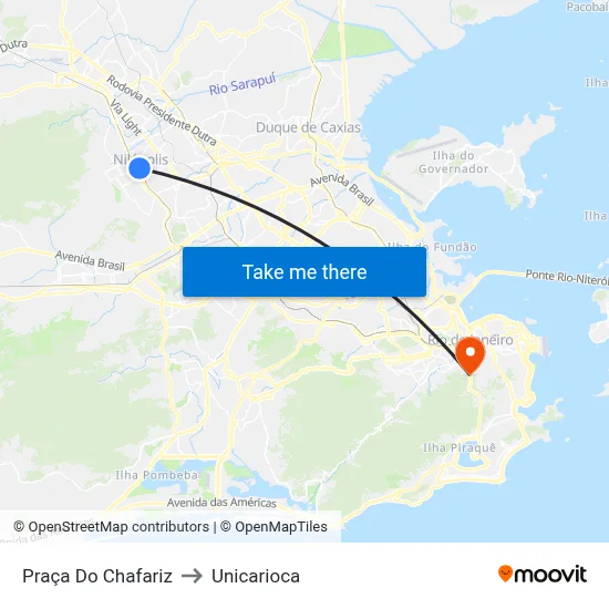 Praça Do Chafariz to Unicarioca map