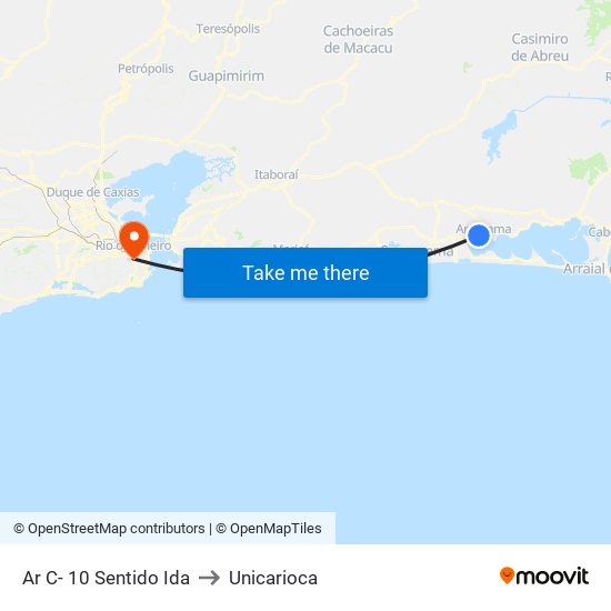 Ar C- 10 Sentido Ida to Unicarioca map