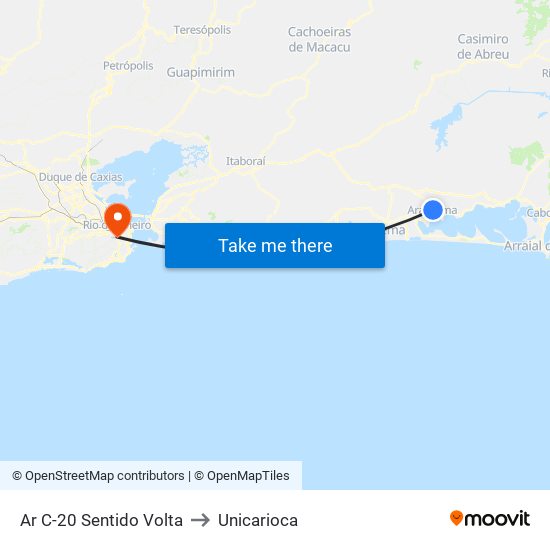 Ar C-20 Sentido Volta to Unicarioca map