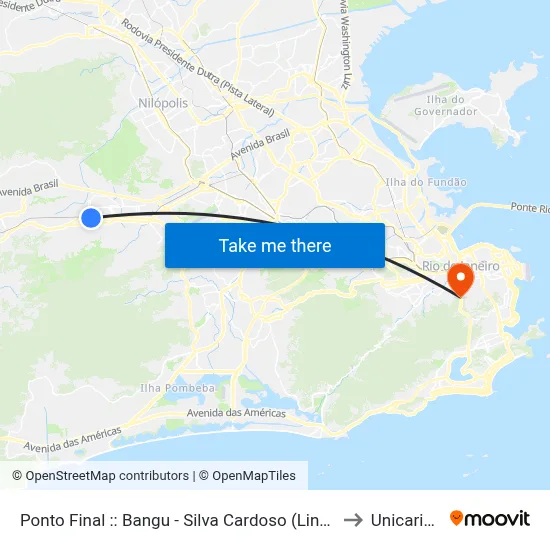 Ponto Final :: Bangu - Silva Cardoso (Linha 799) to Unicarioca map