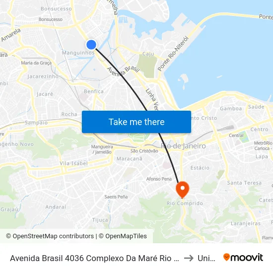 Avenida Brasil 4036 Complexo Da Maré Rio De Janeiro - Rio De Janeiro 21040 Brasil to Unicarioca map