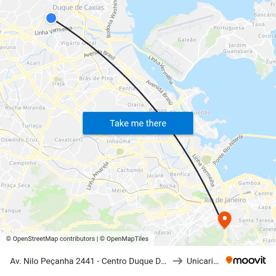 Av. Nilo Peçanha 2441 - Centro Duque De Caxias to Unicarioca map