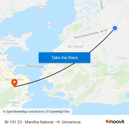 Br-101 23 - Manilha Itaboraí to Unicarioca map