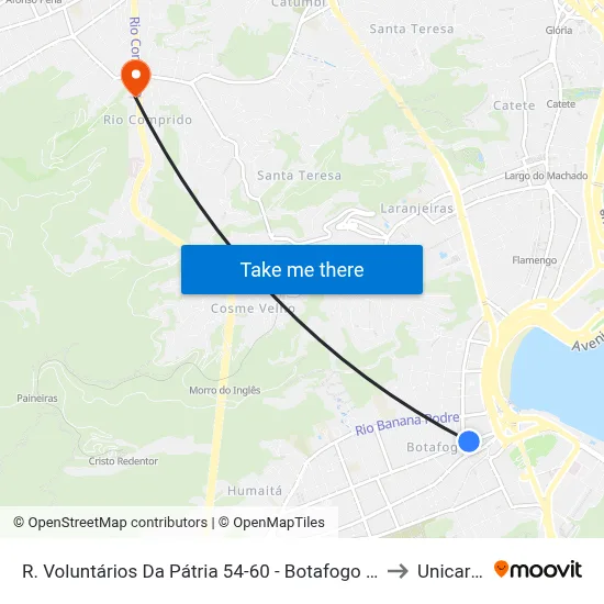 R. Voluntários Da Pátria 54-60 - Botafogo Rio De Janeiro to Unicarioca map