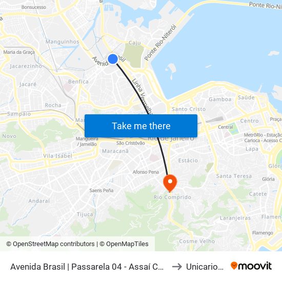 Avenida Brasil | Passarela 04 - Assaí Caju to Unicarioca map