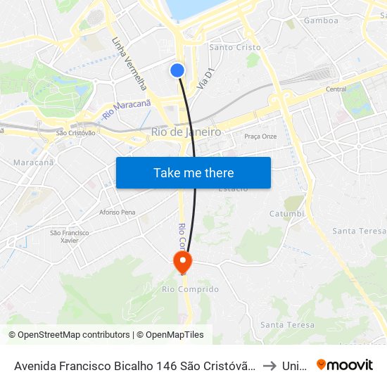 Avenida Francisco Bicalho 146 São Cristóvão Rio De Janeiro - Rio De Janeiro 20220 Brasil to Unicarioca map