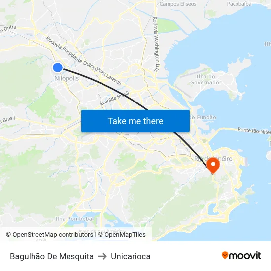 Bagulhão De Mesquita to Unicarioca map