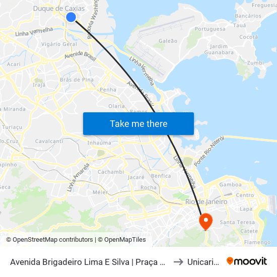 Avenida Brigadeiro Lima E Silva | Praça Humaitá to Unicarioca map