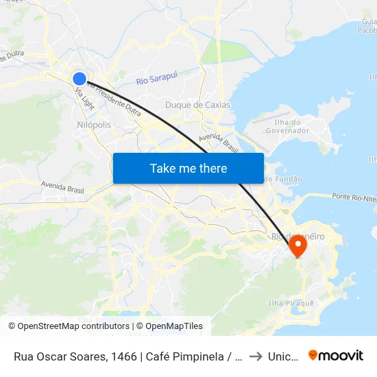 Rua Oscar Soares, 1466 | Café Pimpinela / Universidade Estácio De Sá to Unicarioca map