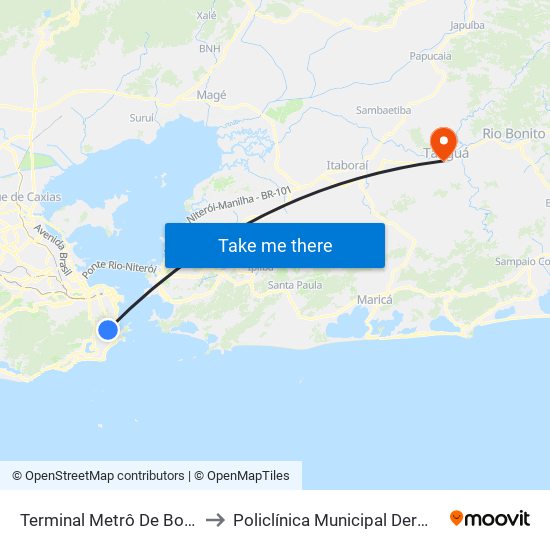 Terminal Metrô De Botafogo (Vila Isabel) to Policlínica Municipal Dermeval Garcia De Freitas map