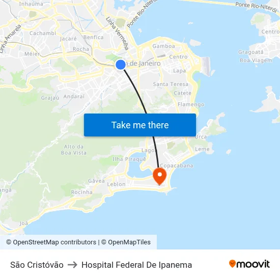 São Cristóvão to Hospital Federal De Ipanema map