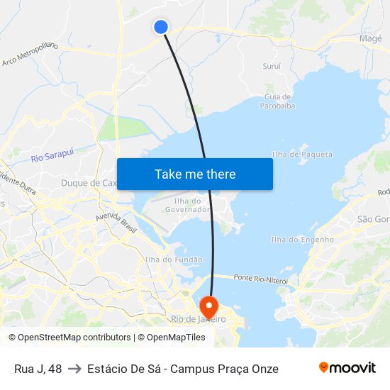 Rua J, 48 to Estácio De Sá - Campus Praça Onze map