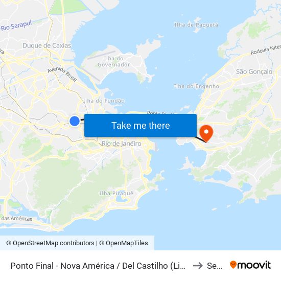 Ponto Final - Nova América / Del Castilho (Linhas Para Barra E Jpa) to Seacor map