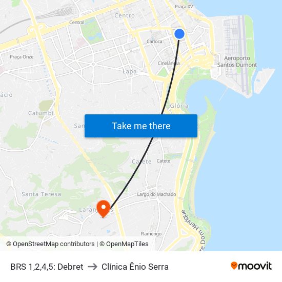 BRS 1,2,4,5: Debret to Clínica Ênio Serra map