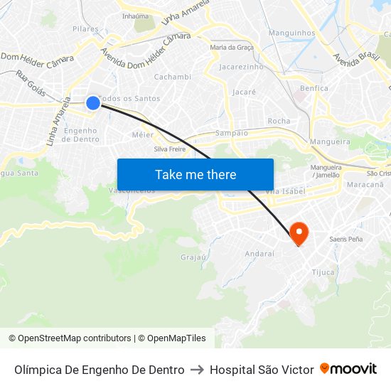 Olímpica De Engenho De Dentro to Hospital São Victor map