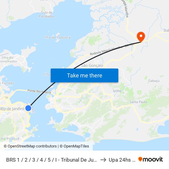 BRS 1 / 2 / 3 / 4 / 5 / I - Tribunal De Justiça Do Rio De Janeiro to Upa 24hs Manilha map