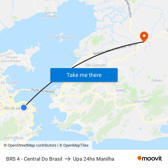 BRS 4 - Central Do Brasil to Upa 24hs Manilha map