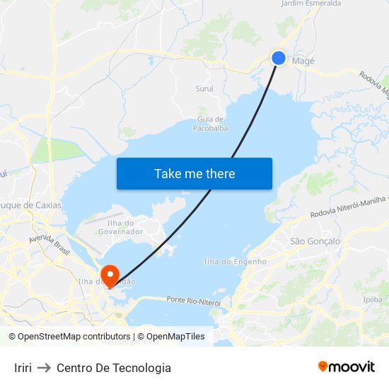 Iriri to Centro De Tecnologia map